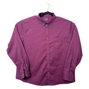 UNTUCKit Leland Flannel Long Sleeve Button Shirt Large Mens Red Blue Plaid Check